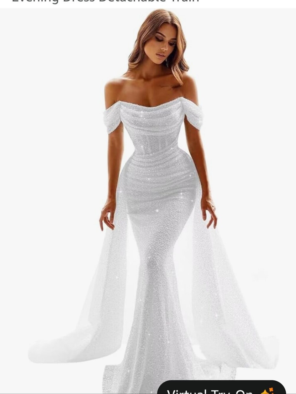 Elegant White Off-Shoulder Gown